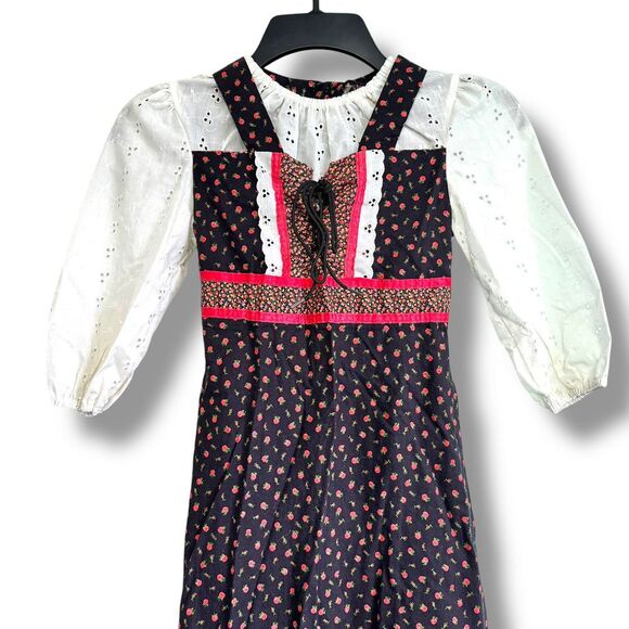 Cinderella Floral Girls Prairie Dress Size 14 Cottage Core Prairie Vintage - Picture 2 of 8